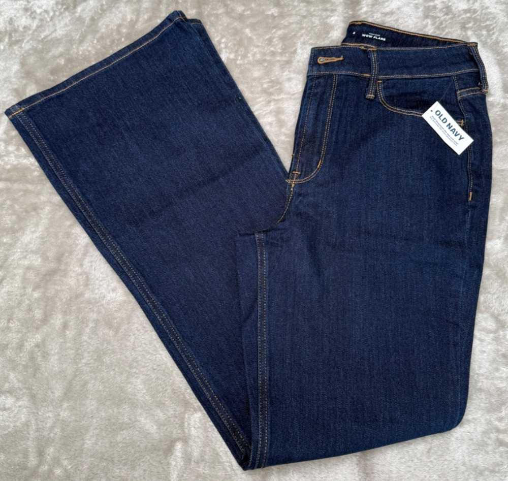 Old Navy Dark Blue High Rise WOW Flare Jeans Womens Size 6 NWT